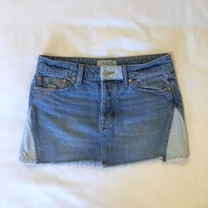 We the Free Two-Toned Denim Mini Skirt